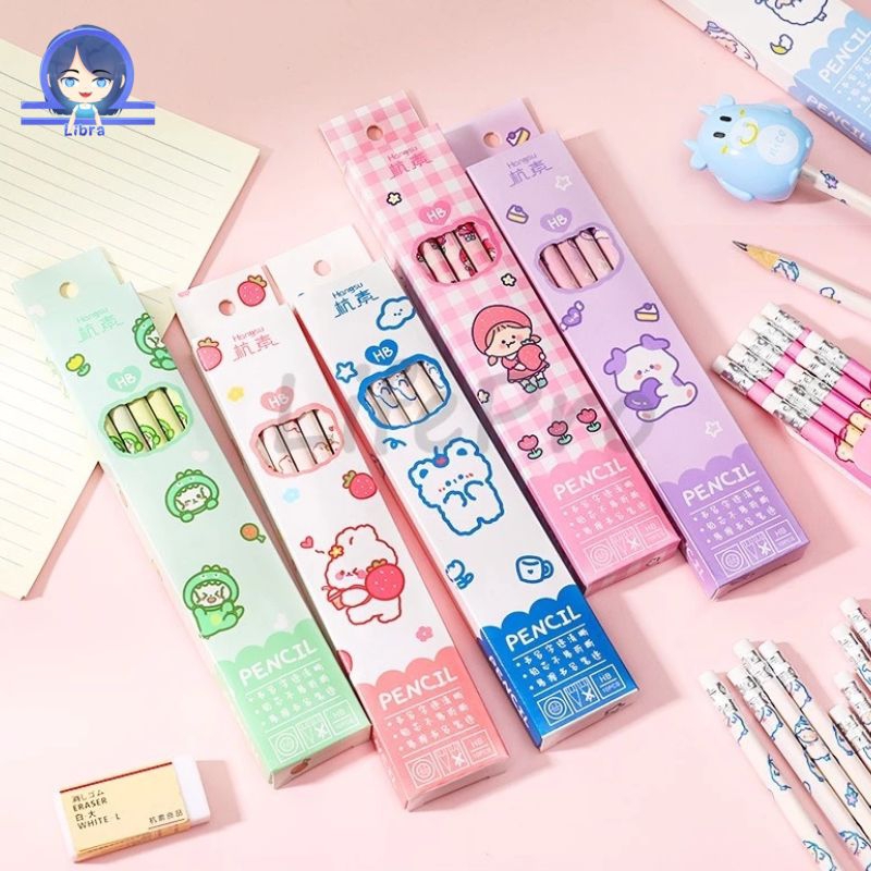

Libra Store Pensil Karakter Lucu Satu Set Isi 10 pcs Dan 12 Pcs
