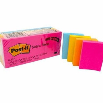 

MURRRMERRR Post it Stick Note Warna warni 653 merk 3M Isi 12 pad
