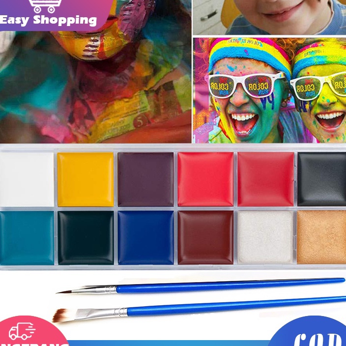 

DIJAMIN ORI Body Face Painting 12 Warna Cat Wajah Body Painting Palette Wajah Painting Wajah