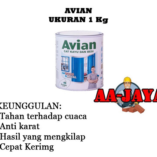 

HARGA SPESIAL Cat Minyak Avian High Gloss Enamel Ukuran 1 Kg