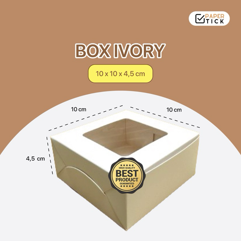 

Box Ivory 10x10x4,5 Kotak Donat Roti Minicake Kemasan Packaging