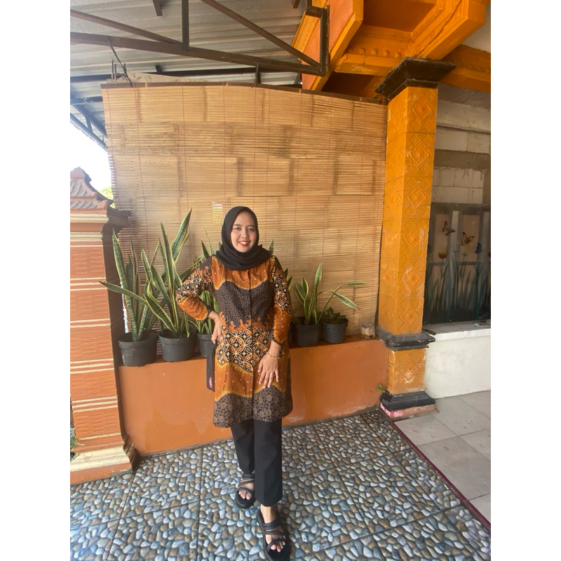 TUNIK BATIK / ATASAN KANTOR / Kemeja wanita murah / baju batik wanita murah / tunik batik cakep