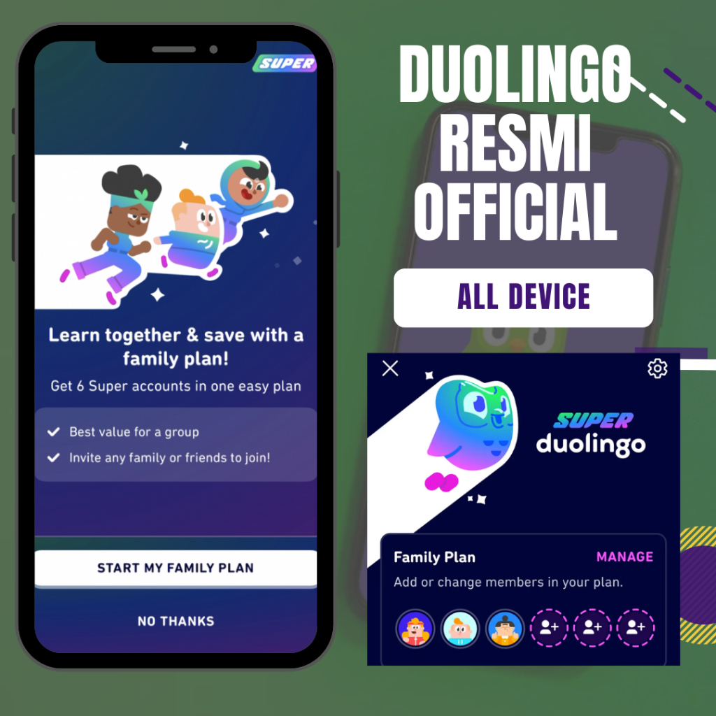 Duolingo Premium Super Family Plan | ORI DUOLINGO