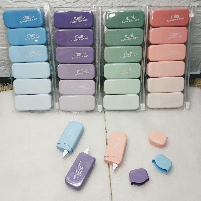 

6 PCS - Correction Tape/ Tip Ex Kertas/ Pita Koreksi Warna Pastel