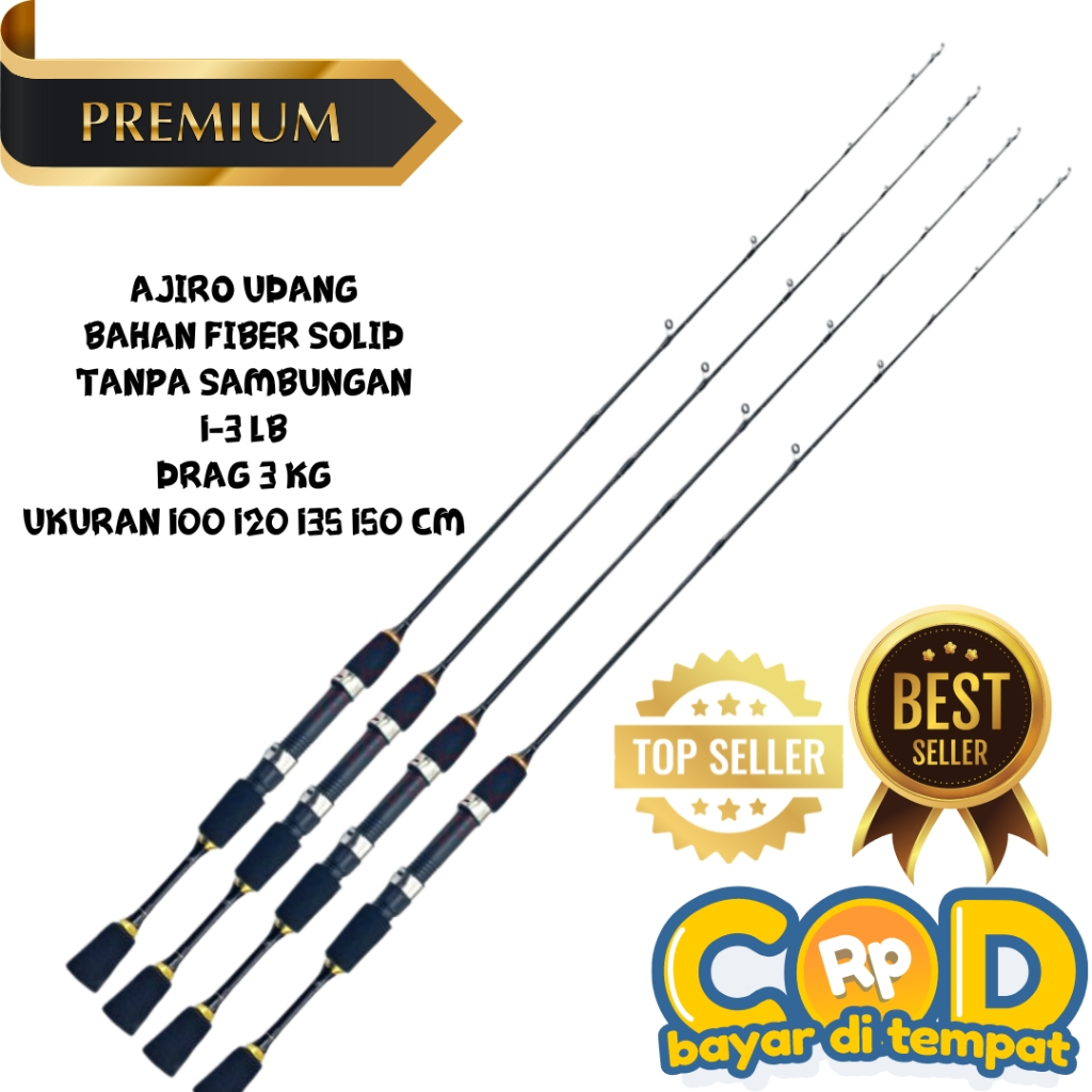satu set Joran pancing super lentur ajiro udang murah 100 120 135 150 cm