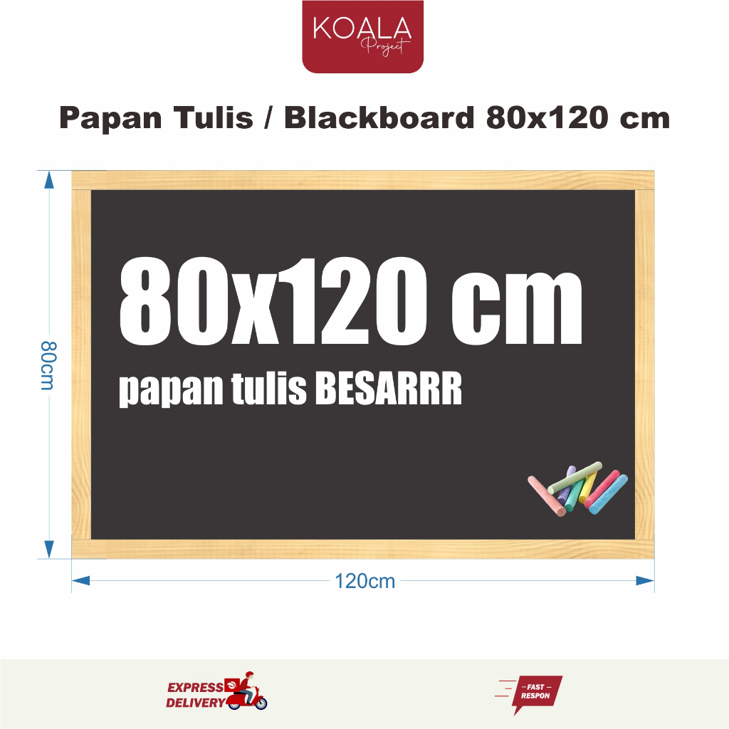 

PAPAN TULIS KAPUR BLACKBOARD 80X120 CM atau 120X80 cm KOALA PROJECT