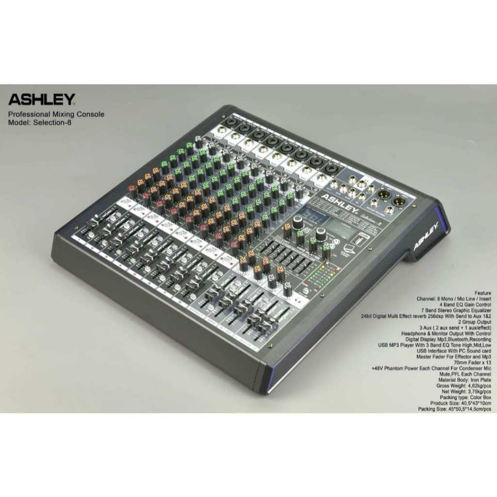 MIXER AUDIO ASHLEY SELECTION8/SELECTION 8 8CH USB-BLUETOOTH ORIGINALS