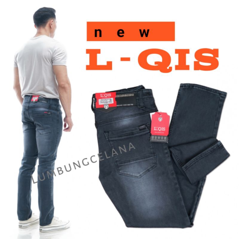 Celana Jeans MELAR terbaru, merek(new L-qIS ) STRET PRIA TEBAL ( 100% ORI )
