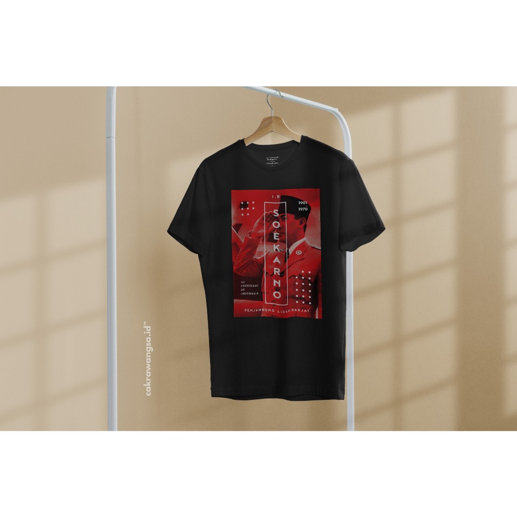 Kaos Souvenir Khas Blitar - THE RED SOEKARNO BLACK