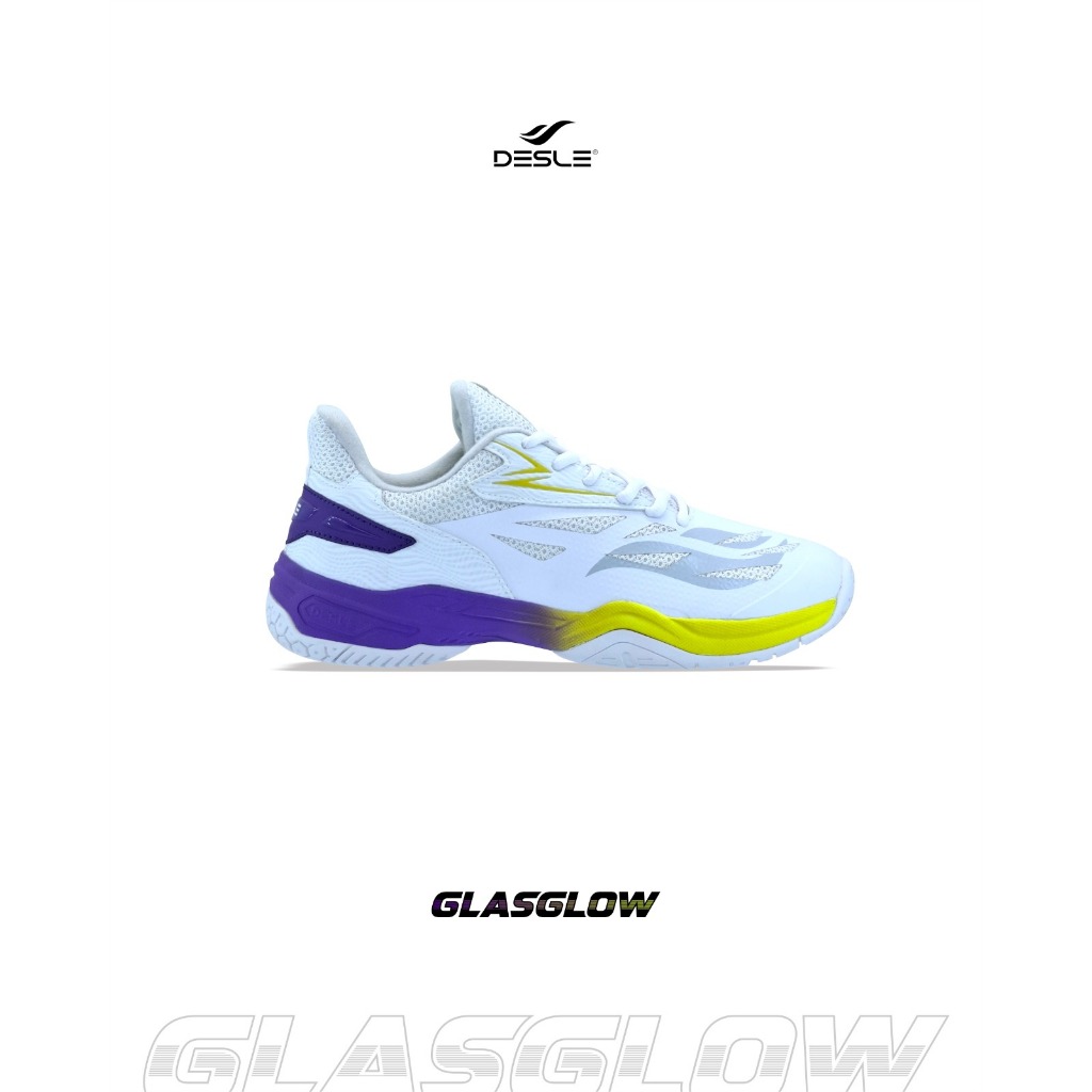 Desle Sepatu Badminton Glasglow Putih Ungu