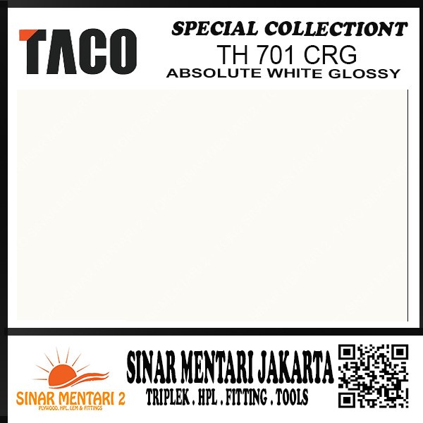 TACO HPL SPECIAL COLLECTION TH 701 CRG ABSOLUTE WHITE GLOSSY