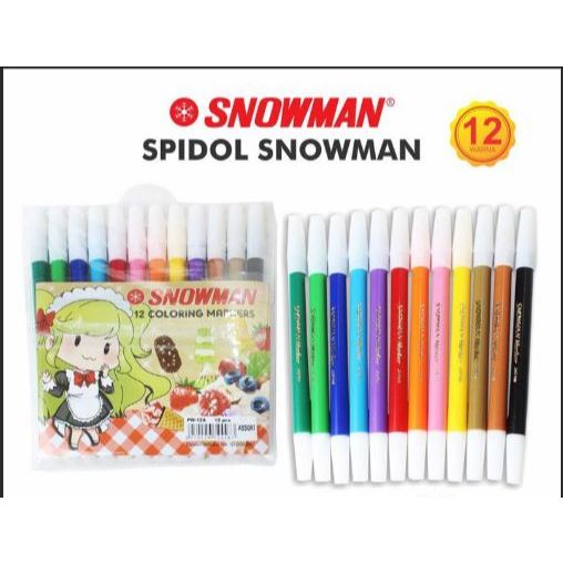 

(1 GROSS) Spidol Snowman 12 WARNA/ Spidol 12 warna Snowman./ Snowman pw 12 warna