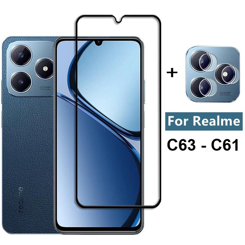 Tempered Glass Realme C63 / C61 PAKET 2IN1 Tempered Glass Camera Lens Tempered Glass Realme C63 / C6