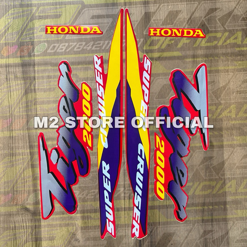 striping stiker les Honda Tiger lawas 2000 1996 body merah sticker list polet tilas TIGER standar te