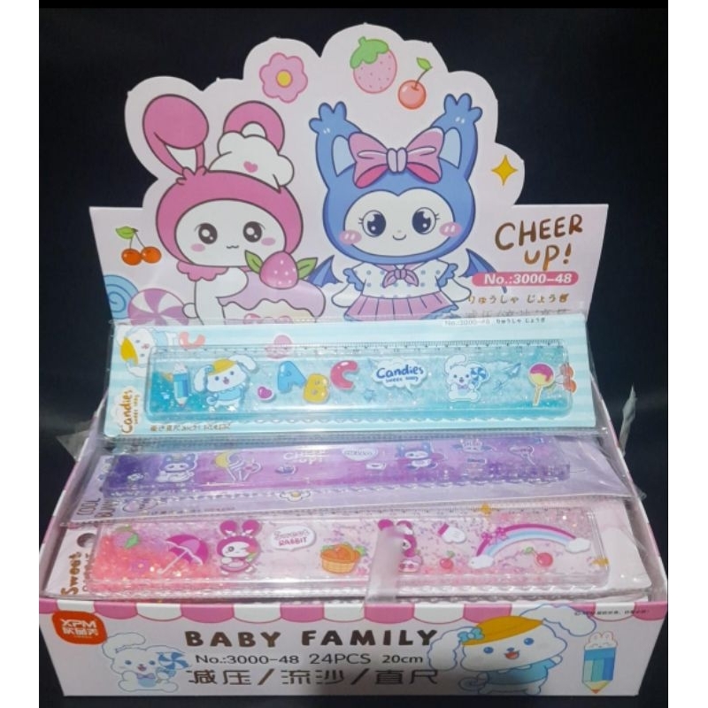 

1Box 24pcs Penggaris Air Cute 20cm -- Penggaris Bisa untuk Hadiah Goodie Bag