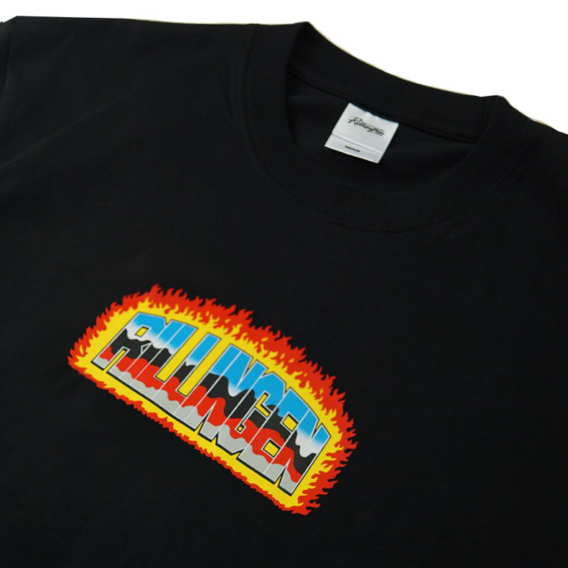 RILLINGEN - kaos distro kaos Oversize Tshirt BURN [ Black ]