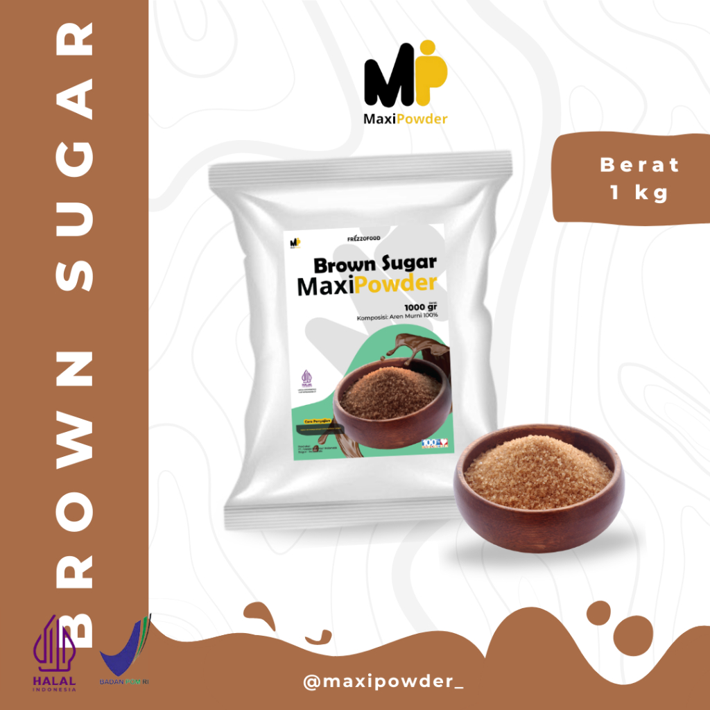 

Gula Aren Pure 1kg / Bubuk Gula Aren 100% / Brown Sugar / MaxiPowder
