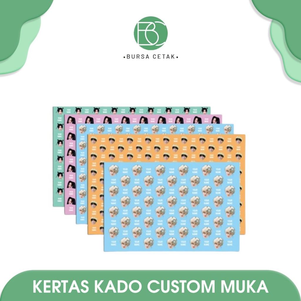 

BURSA CETAK - Print Kertas Kado Custom Foto Muka dan Tulisan / Cetak Wrapping Paper Wajah Idol Bungkus Souvenir Hadiah Ulangtahun