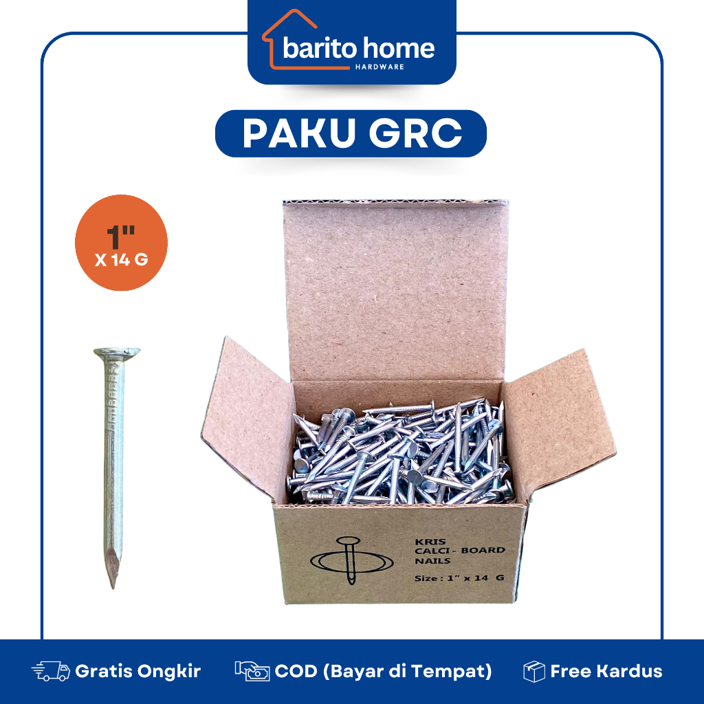 Paku GRC Kalsi Board Calsiboard 1" Inch (2,5 cm) x 14 G / Paku GRC Kayu Murah Tebal