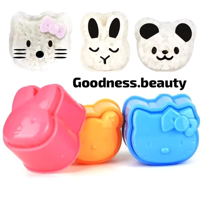 Cetakan nasi bento 3in1 bekal anak sekolah tk sd