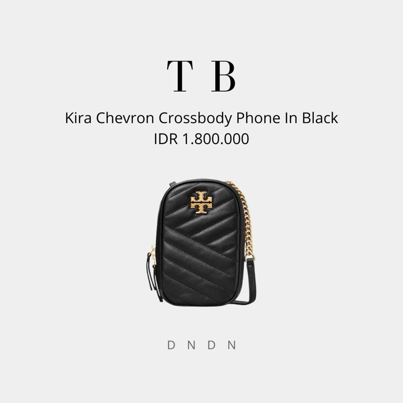 Kira Chevron Crossbody Phone In Black