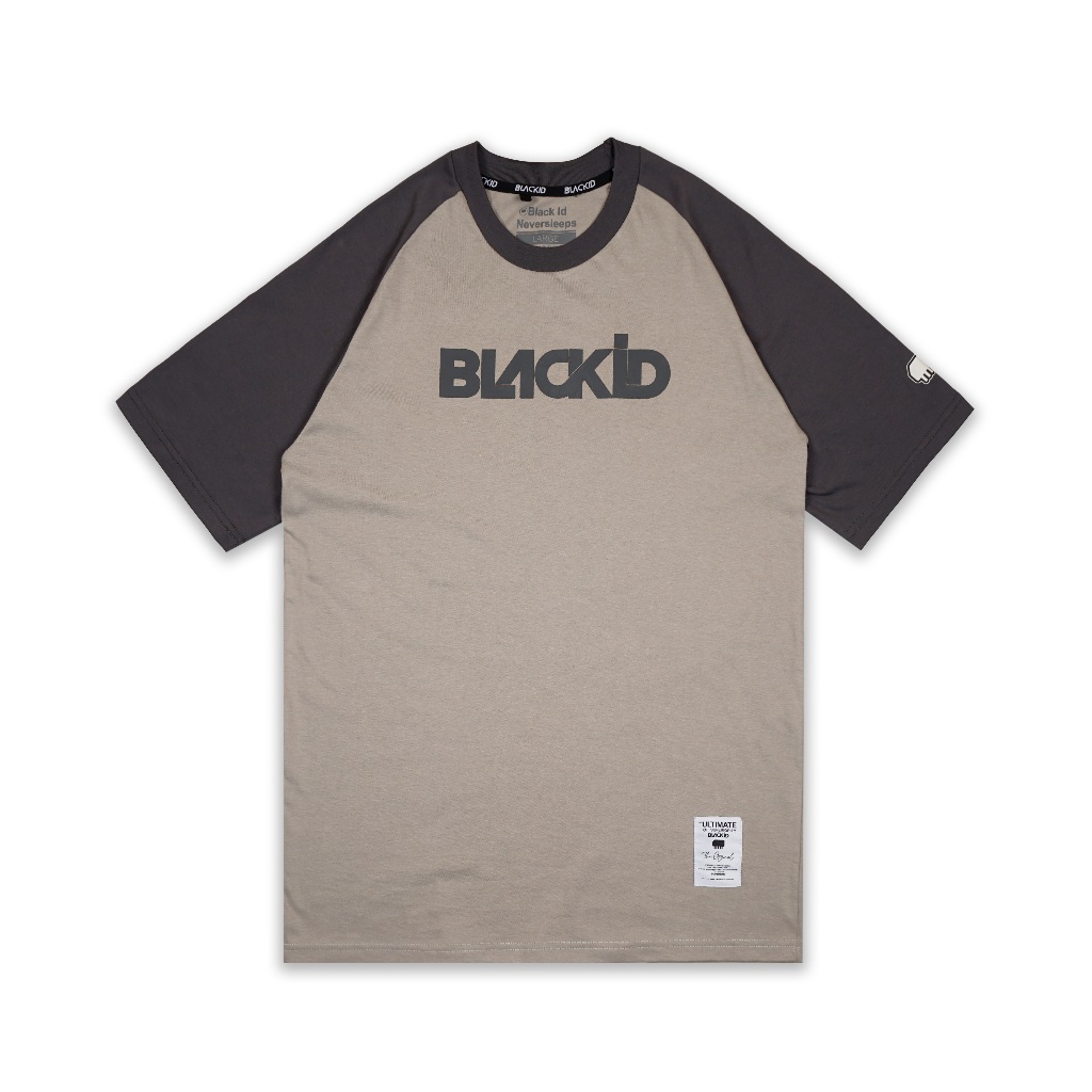 Black ID - T Shirt Katun Lengan Pendek Pria Raglan Grey | RG Nando