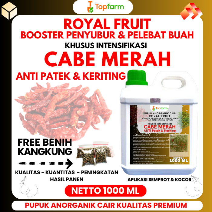 Pupuk Topfarm / Pupuk Cabe Merah Anti Patek / Pupuk Anti Patek Anti / Pupuk Anti Patek Dan Kering / 