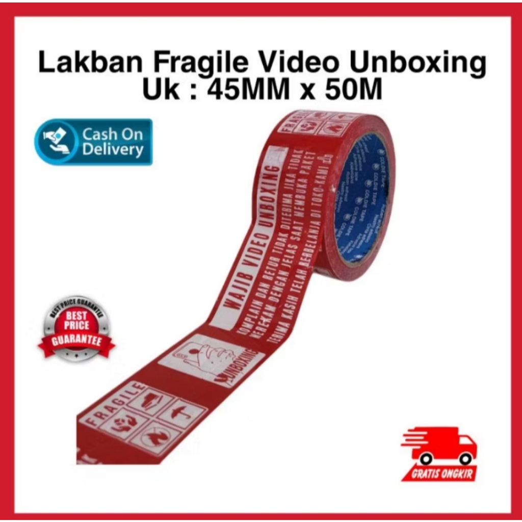 

Lakban Fragile Video Unboxing Premium Quality Termurah - Versi Indonesia, 45mm x 50 Meter