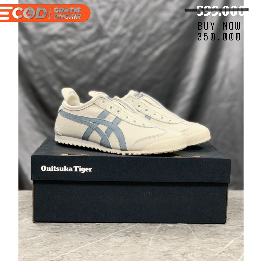 Sneakers Kanvas Onitsuka Tiger Slip On White Blue