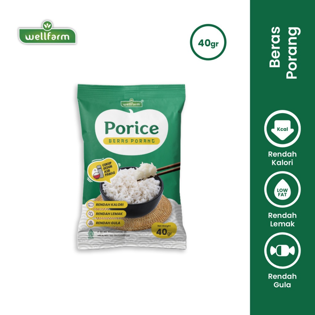 

Beras Porang Sachet Porice, Cocok Untuk Diet dan Diabetes | WellFarm Beras Shirataki Konjac Rice