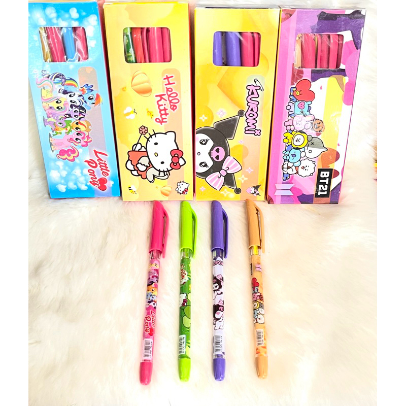 

DAPAT 5pcs Bolpoin gel karakter kartun murah