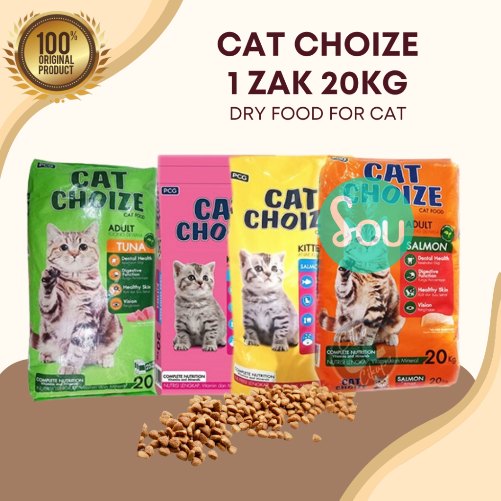 Cat Choize Kucing Makanan Kering 20kg Makanan Kering Kucing 1 Zak 20 kg Cat Choize Food Salmon Tuna 