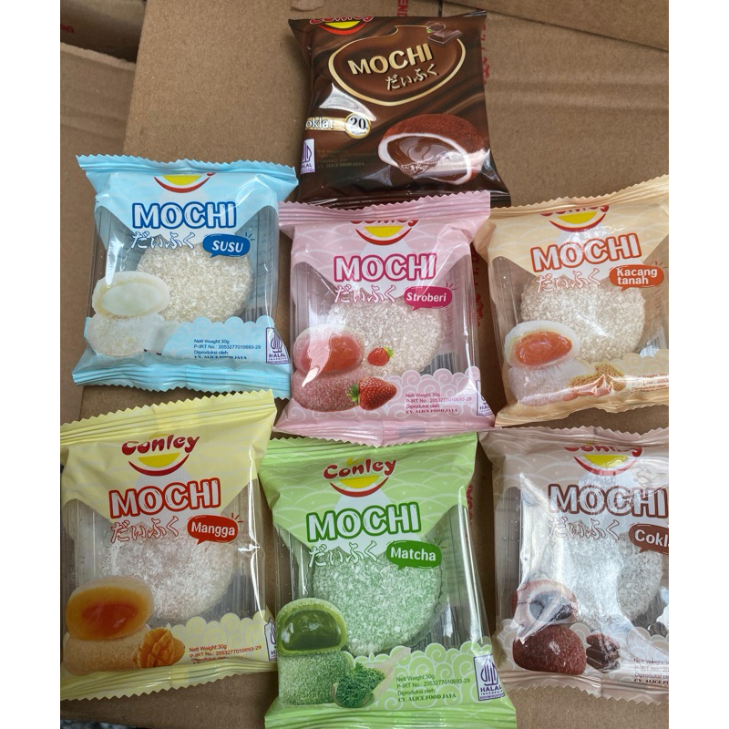 

mochi conley 30gram jepang rasa coklat mangga strawberry cemilan enak snack anak murah daifuku Premium Lembut Kenyal