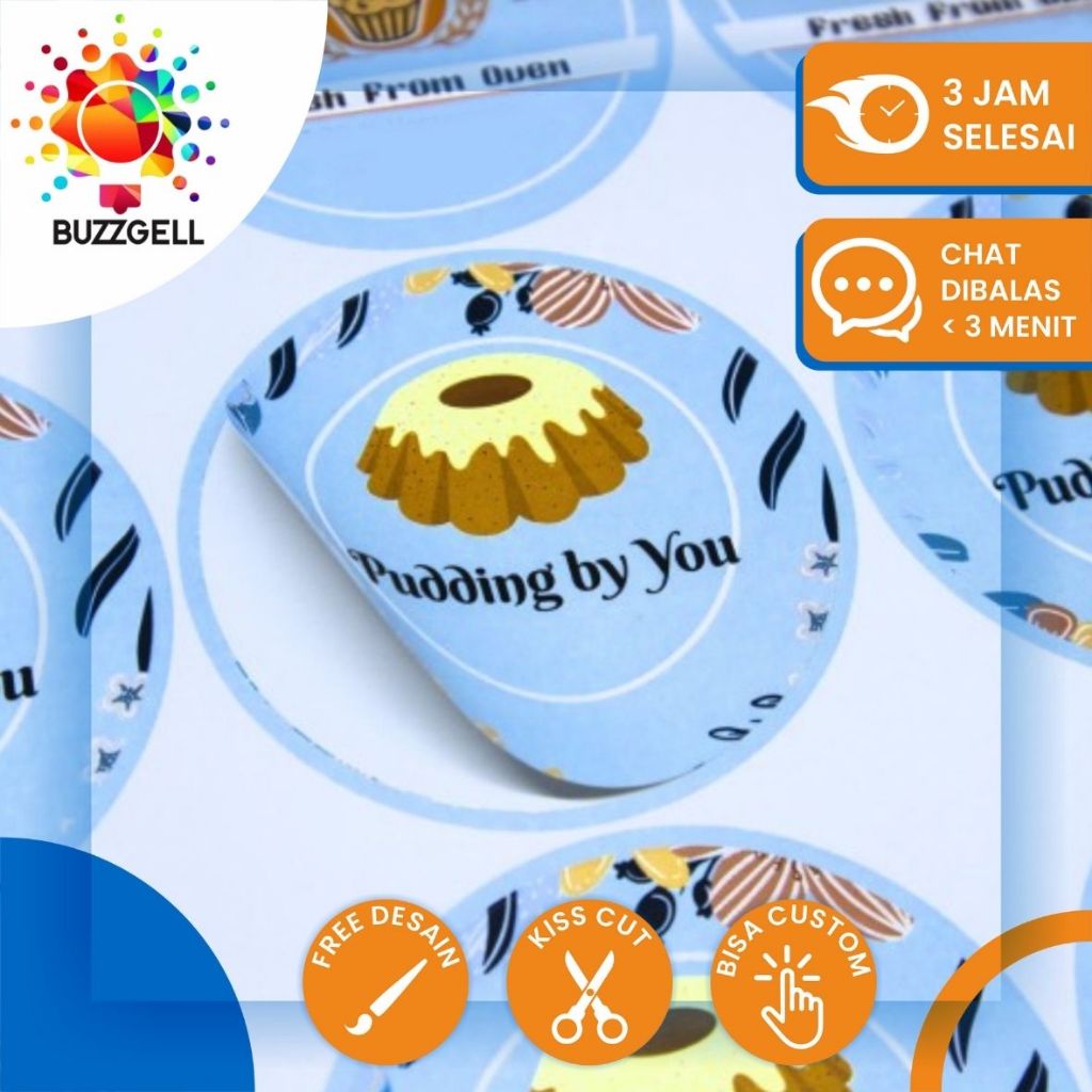 

SBC 2-6 Cetak Stiker Thank You Olshop Chromo Bulat Label Makanan Print Sticker Custom Kemasan