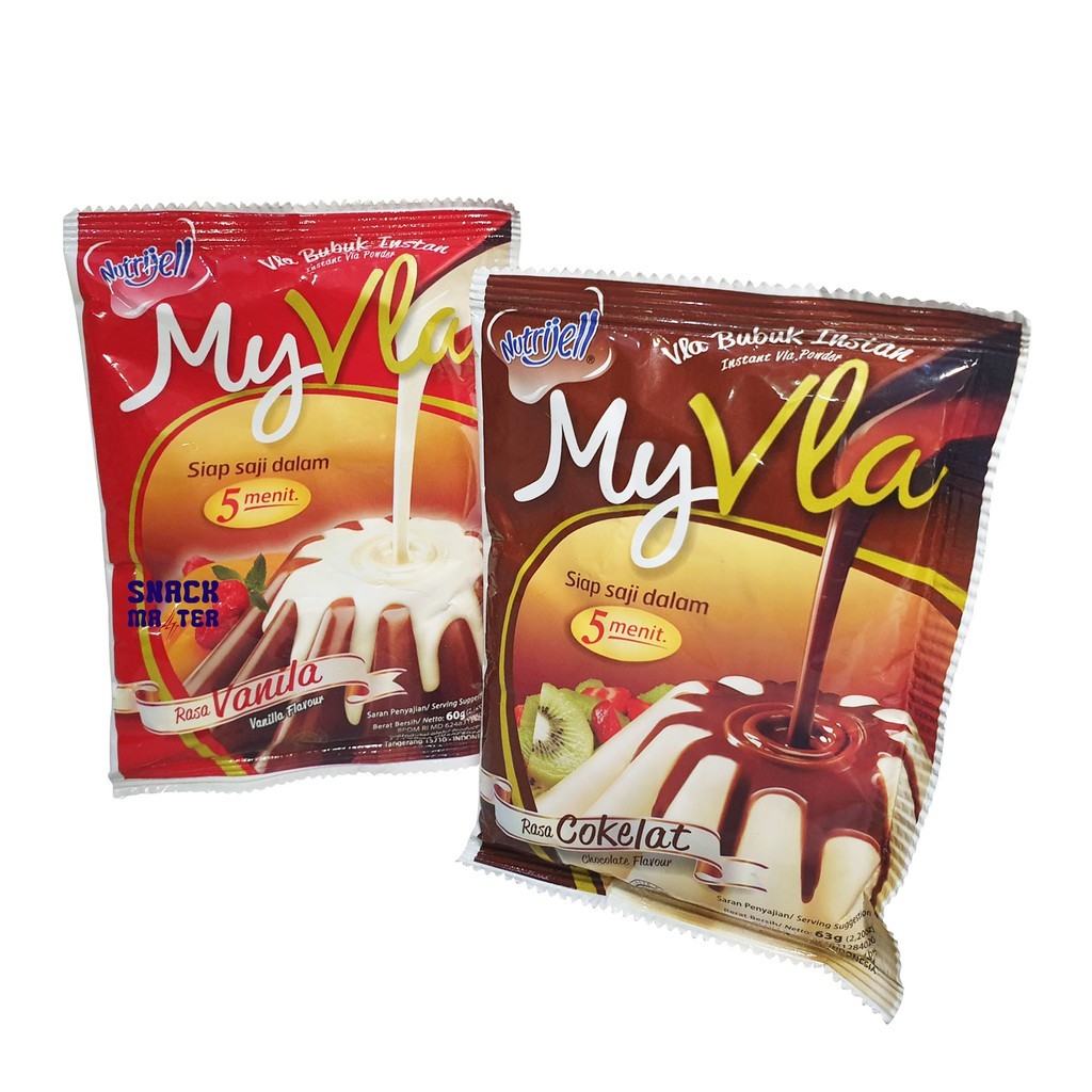 

Nutrijell My Vla Vanilla 60gr , Coklat 65gr / Fla Bubuk Instant