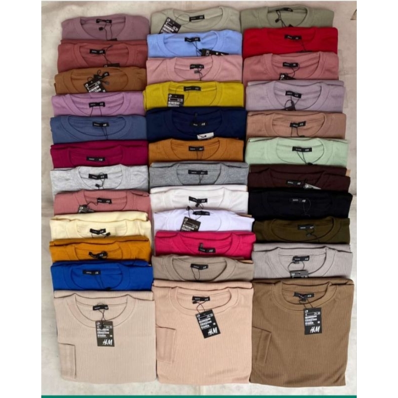 Promo Paket 3 PCS 100 Ribu Ukuran All Size Baju Kaos Wafle Uniqlo premium Baju kaos lengan Panjang U