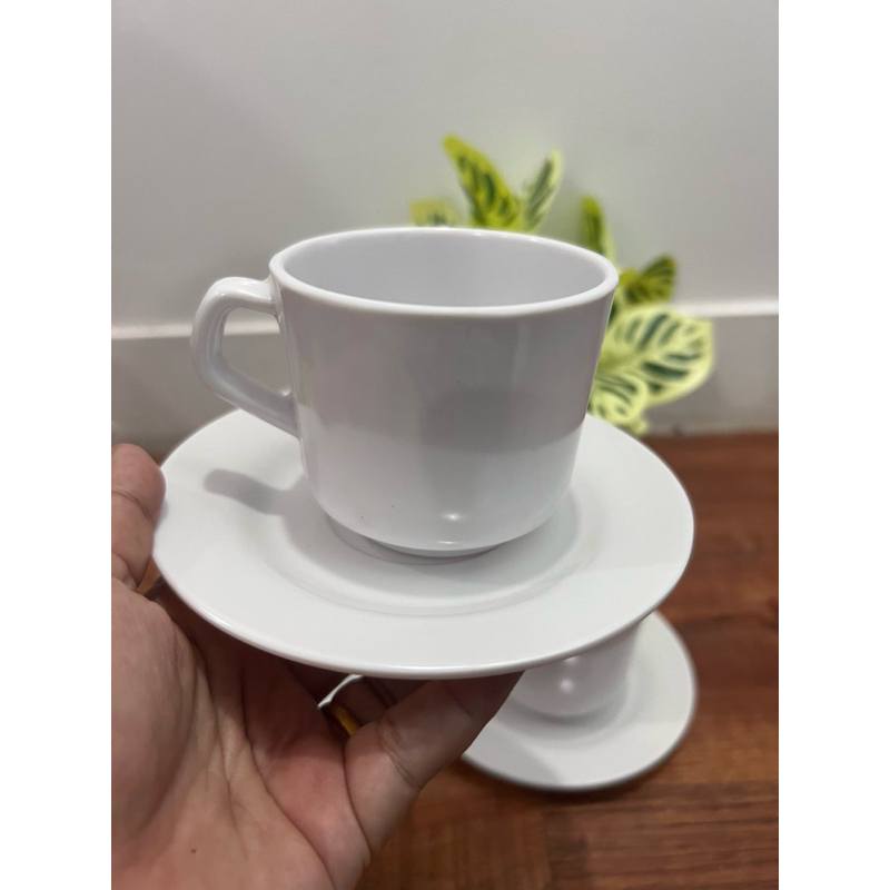 Meishing - 1 Set Cangkir set Melamin /Cangkir Kopi Set - Cangkir Kopi /Tatakan Cangkir Set /Set Cang