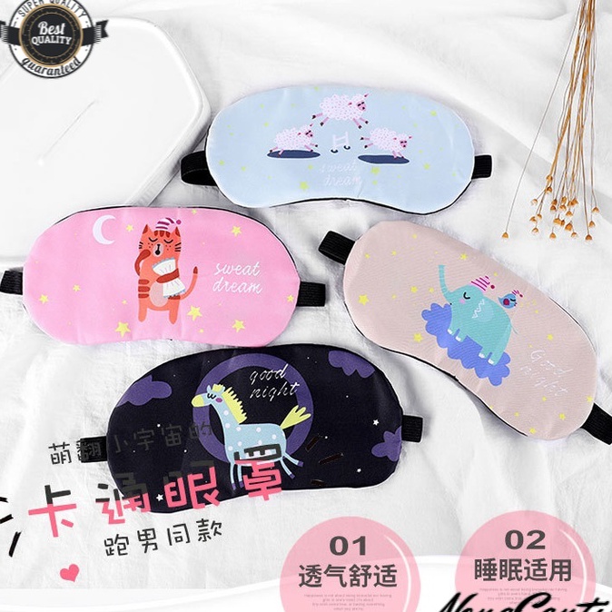 PROMO TERMURAH Penutup Mata eye cover mask kacamata anak motif hewan Untuk Tidur Gel Biru Dingin luc