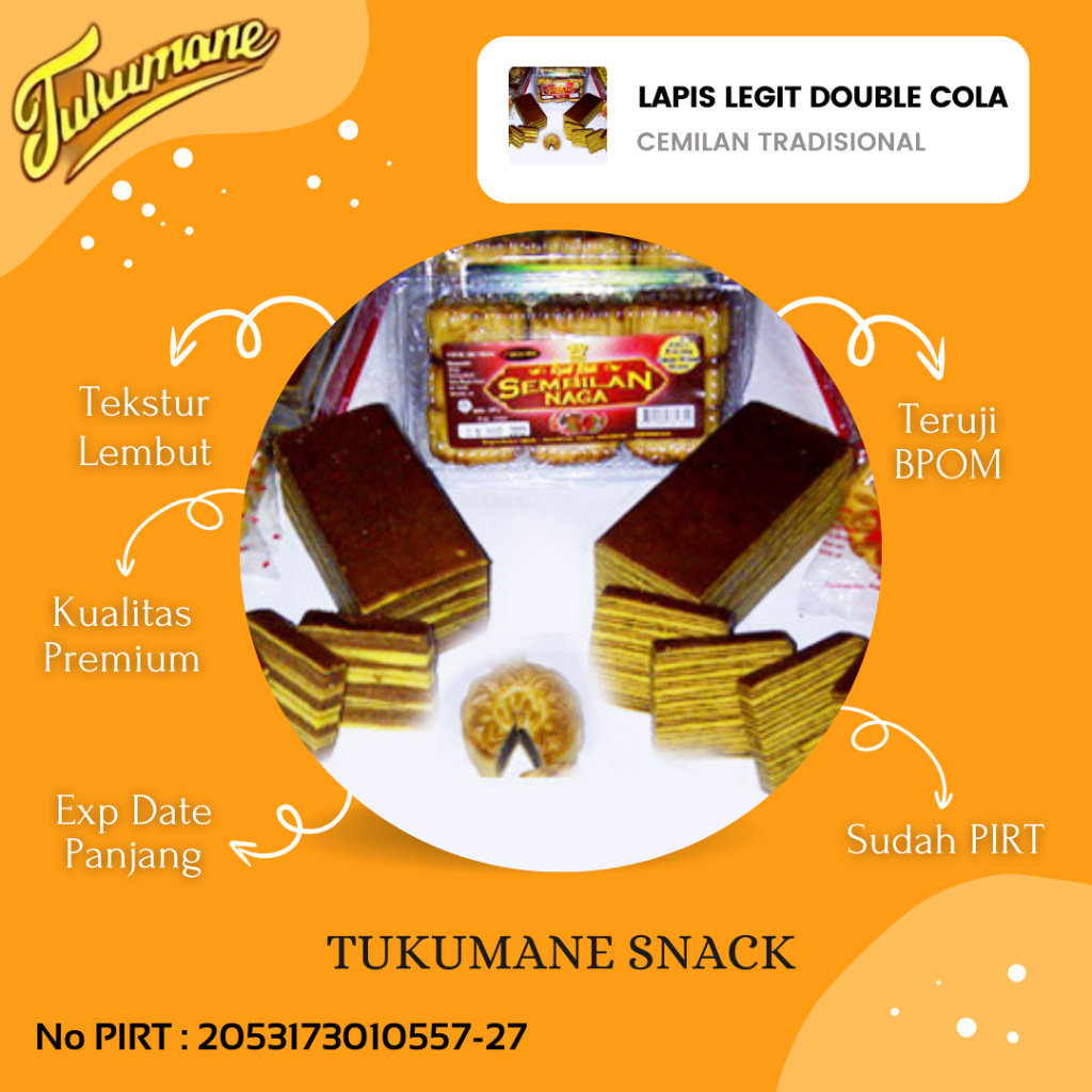 

Lapis Legit Double Cola Spesial Kemasan 270 gram 2 Rasa Susu dan Coklat