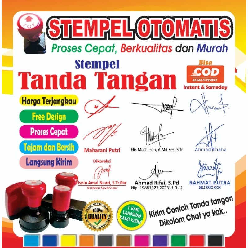 

Stempel Otomatis Tanda Tangan Guru / Dokter / Bidan / Paraf dan Nama