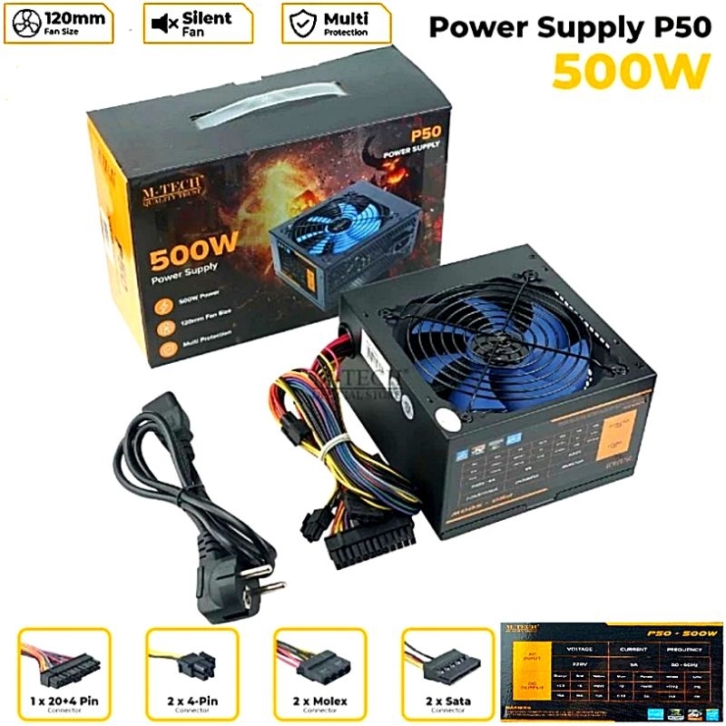 POWER SUPPLY P50 500Watt / Power Suplay M-tech 500watt P50