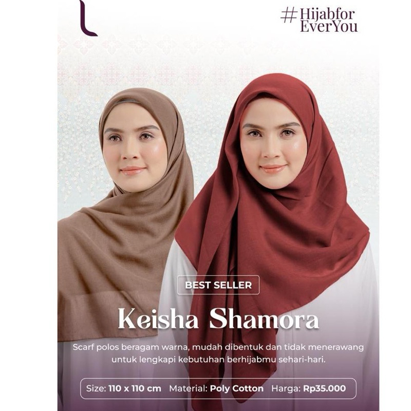 Hijab Segiempat Elzatta Jilbab Segi Empat Polos Elzatta Keisha Shamora