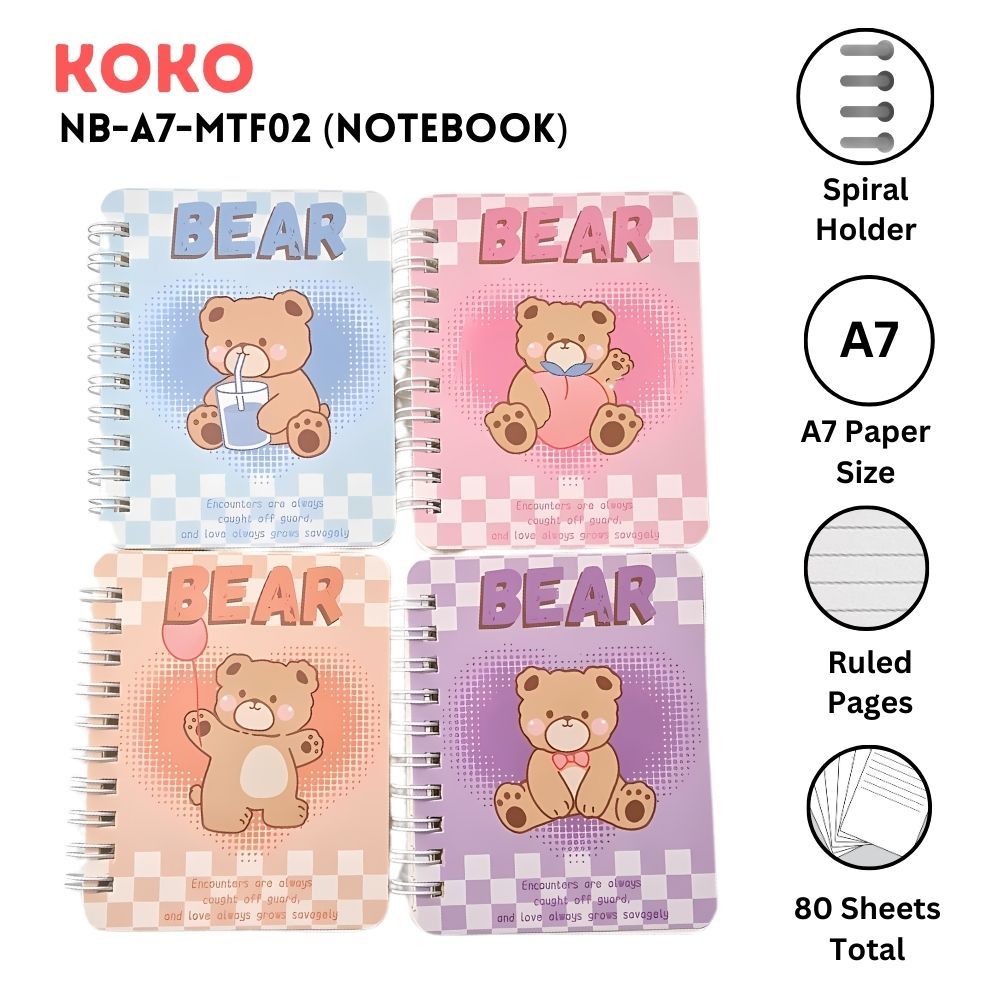 

Notebook Buku Tulis A7 Koko isi 80 lembar NB-A7-MTF02 Sweetheart Bear