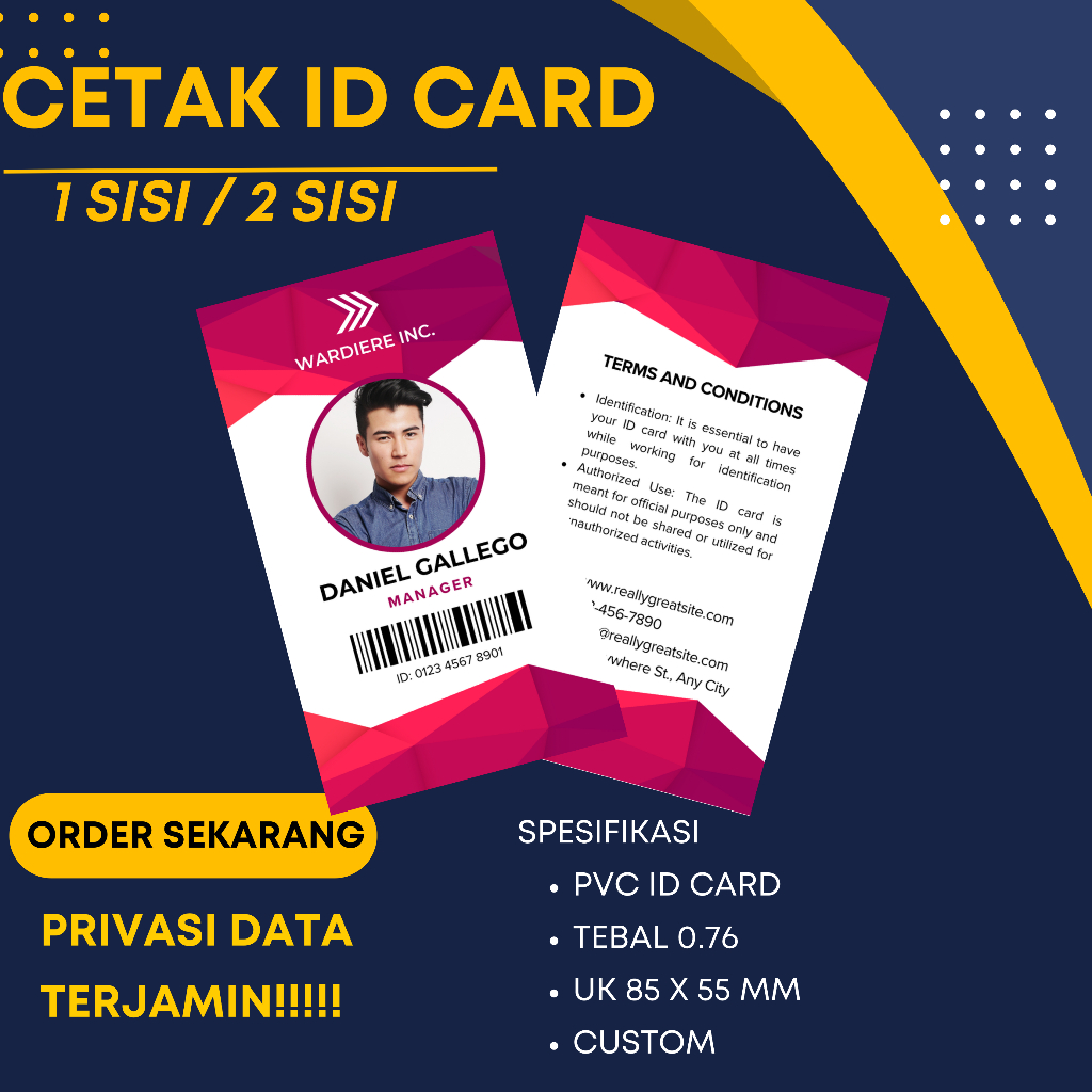 

Cetak ID Card Custom Satuan Termurah