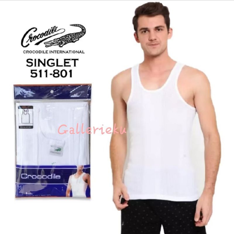 Crocodile Kaos dalam Pria SALUR 801V Singlet Crocodile Katun