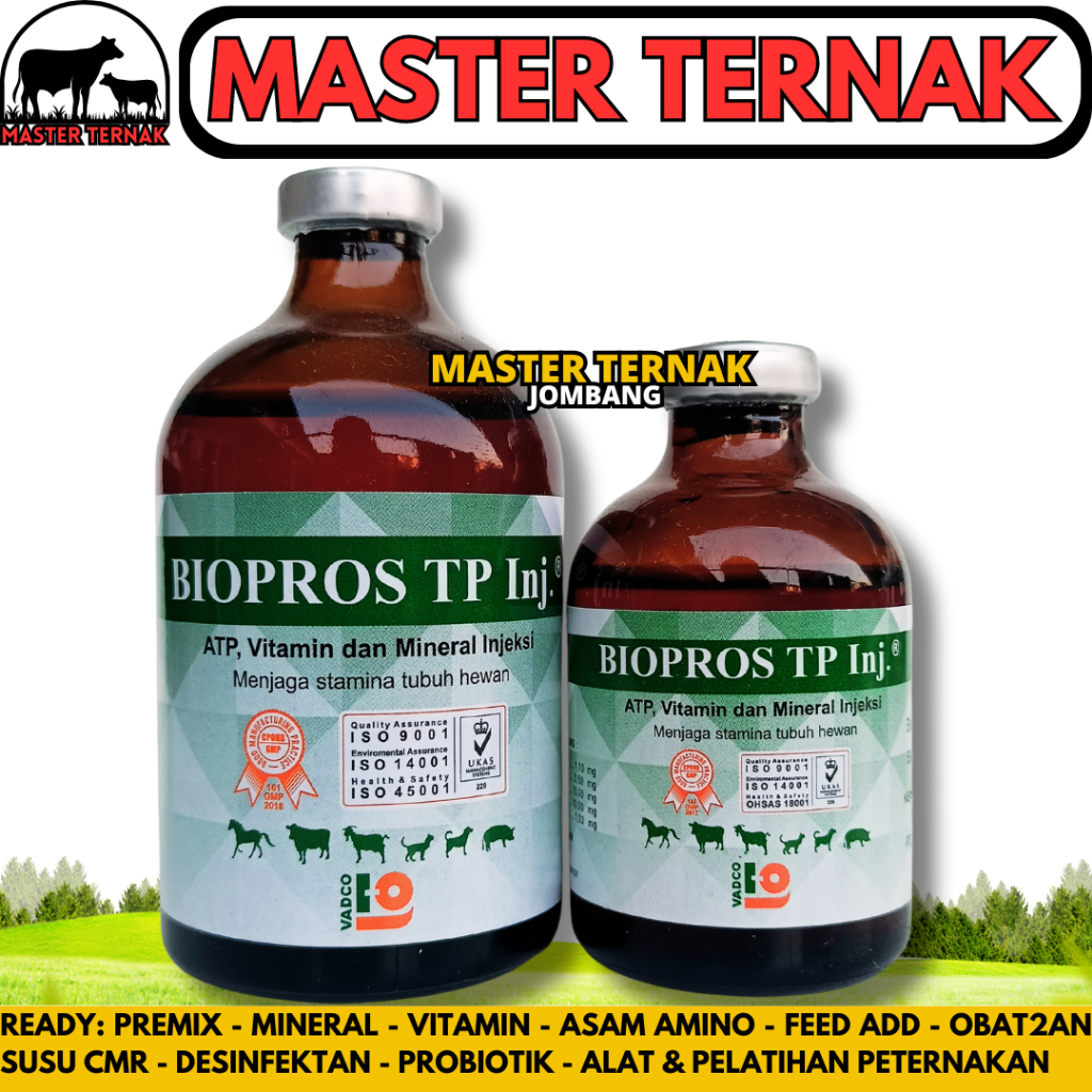 BIOPROS TP INJ 100ML BIOPROS TP INJ 50ML VADCO - Obat Penguat Otot & Menjaga Stamina Tubuh Hewan