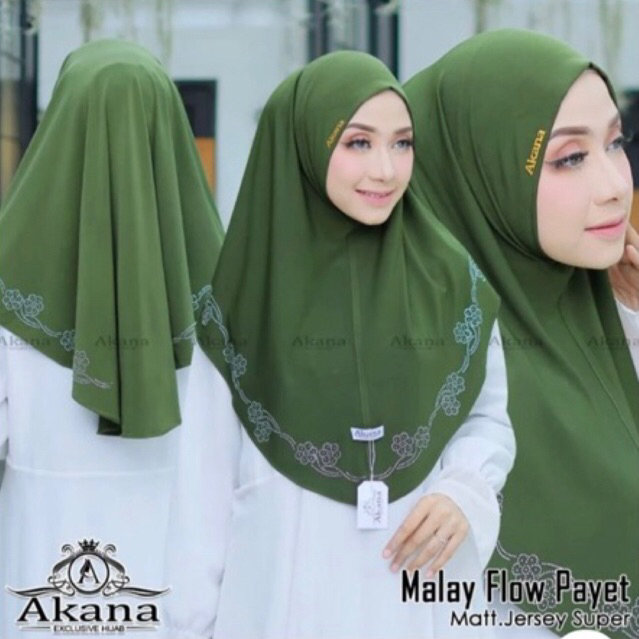 Hijab Malay Payet FLOW Jilbab Instan Bergo Premium
