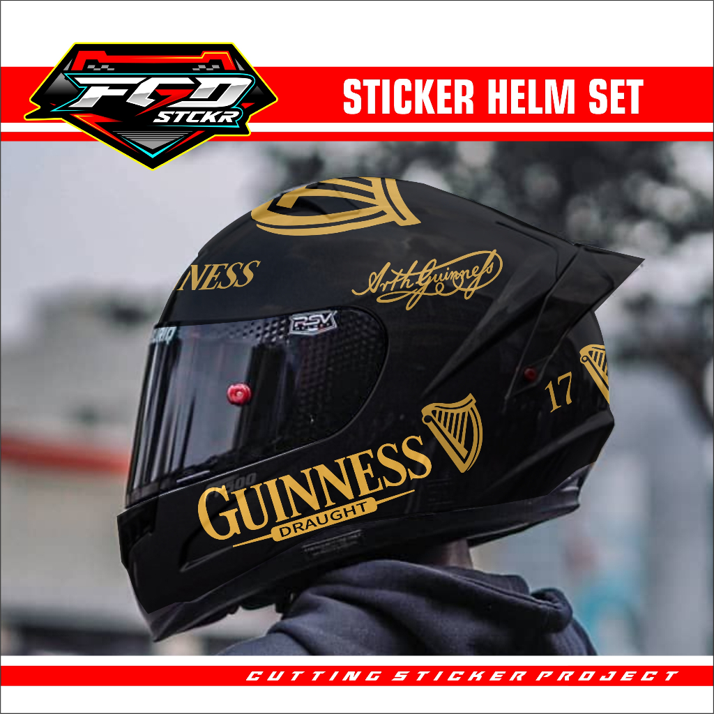STIKER HELM - CUTTING STIKER GUINNESS SET UNTUK HELM (PREMIUM+TERMURAH)