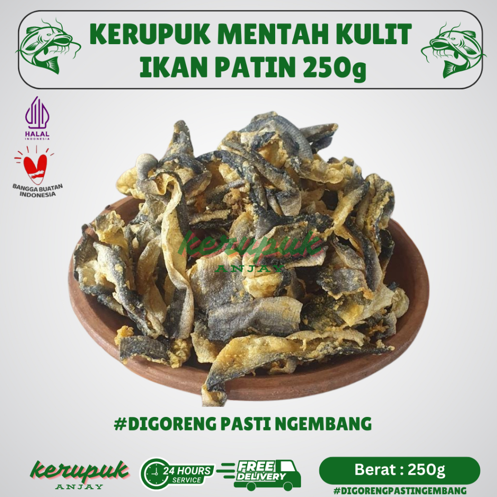 

(BELI HEMAT 250g) KERUPUK MENTAH KULIT IKAN PATIN BUMBU ASIN GURIH ORIGINAL HALAL