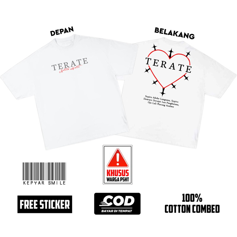 Kaos Setia Hati Merah Bersinar Versi putih / KAOS PSHT TERBARU